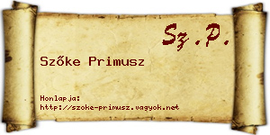 Szőke Primusz névjegykártya