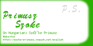 primusz szoke business card